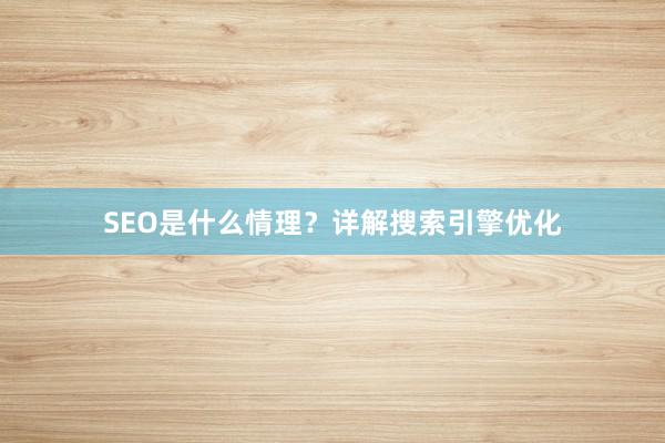 SEO是什么情理？详解搜索引擎优化